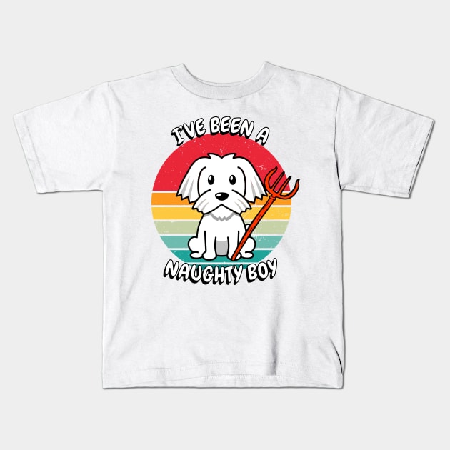 ive been a naughty boy - white dog Kids T-Shirt by Pet Station